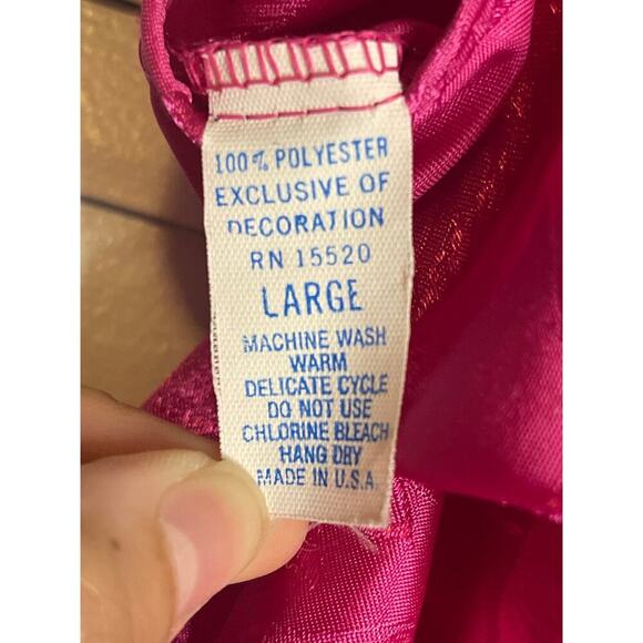 Vintage Fuchsia Spaghetti Strap Slip Dress Night Gown Women's Size Large - Picture 5 of 5